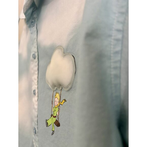 Bosie Le Petit Prince The Little Prince Button Down Shirt 3D Cloud Sz S - Picture 3 of 9